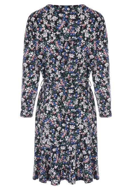 Womens Assorted Floral Belted Jersey Dress