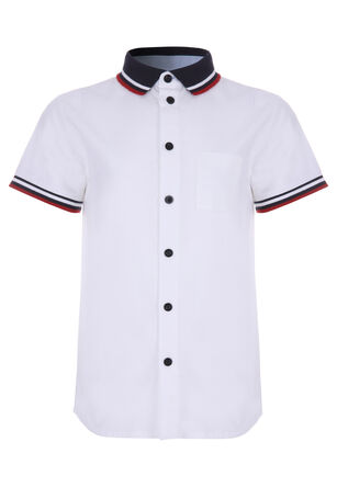 Older Boys White Stripe Tip Oxford Shirt