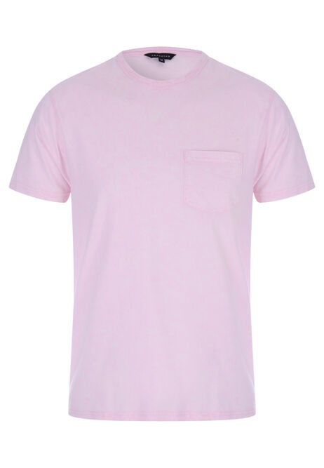 Mens Pink Pocket T-Shirt