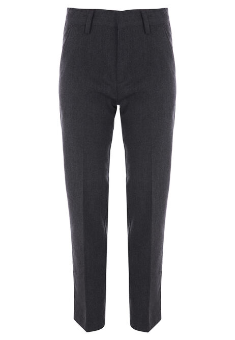 Boys Grey Slim Fit School Trousers
