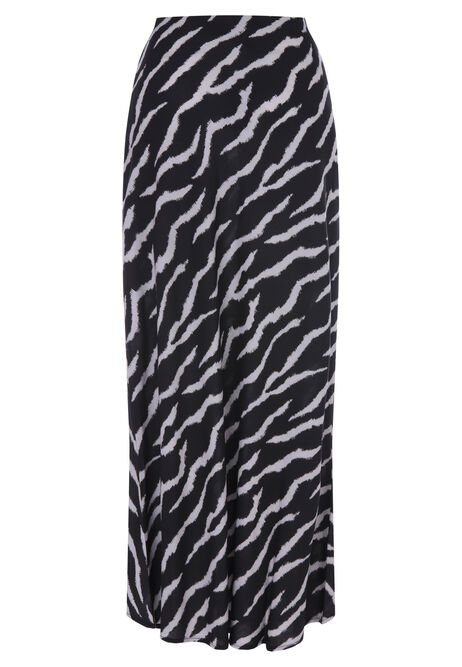 Womens Black & White Zebra Slip Skirt