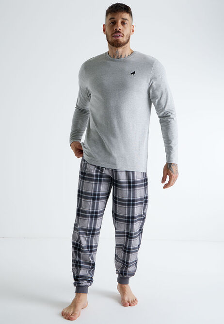 Mens Grey Jersey Pyjama Top | Peacocks