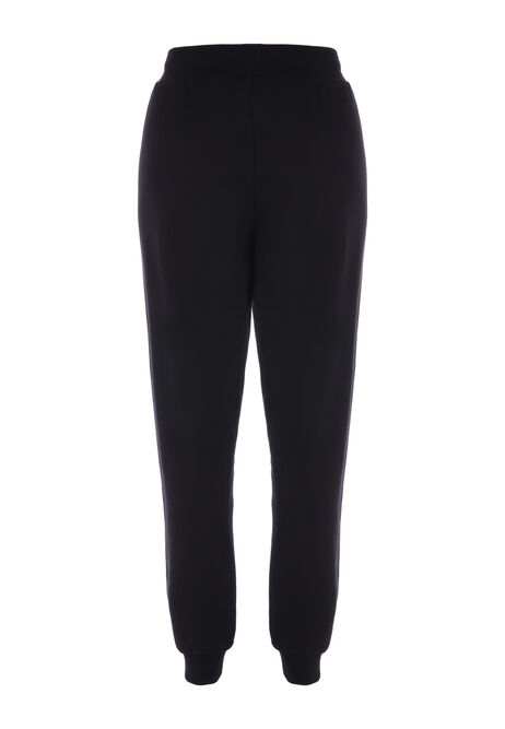Womens Black Cuffed Ankle Joggers