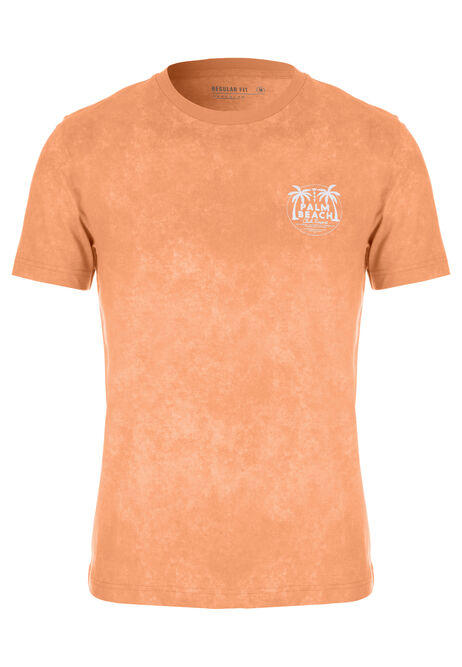 Mens Spray Design Orange T-Shirt 