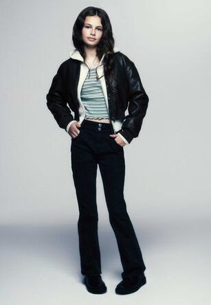 Older Girls Black Bootcut Stretch Jeans