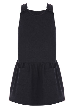 Girls Charcoal Grey Pinafore School Dress