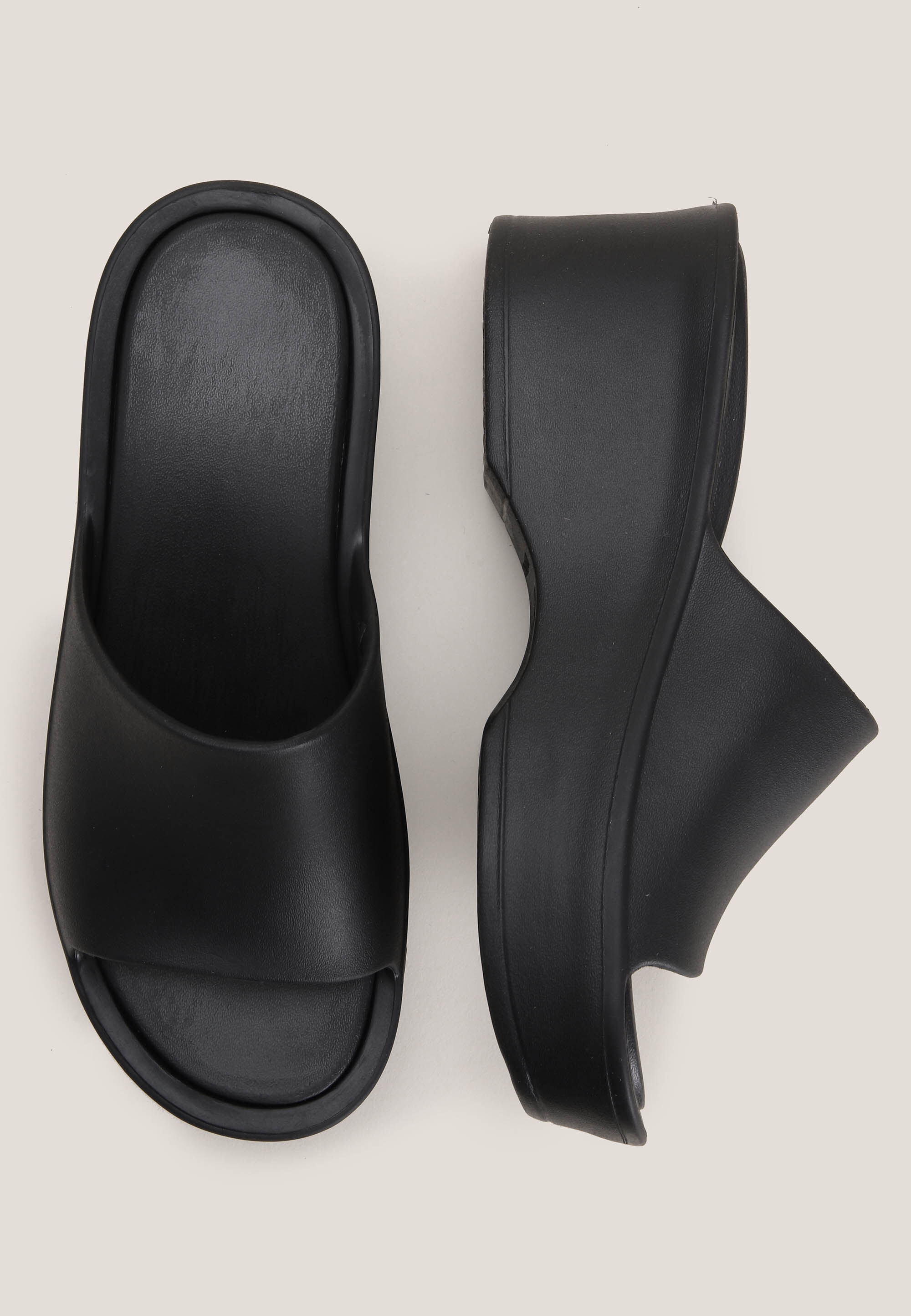 Black slip on wedges on sale