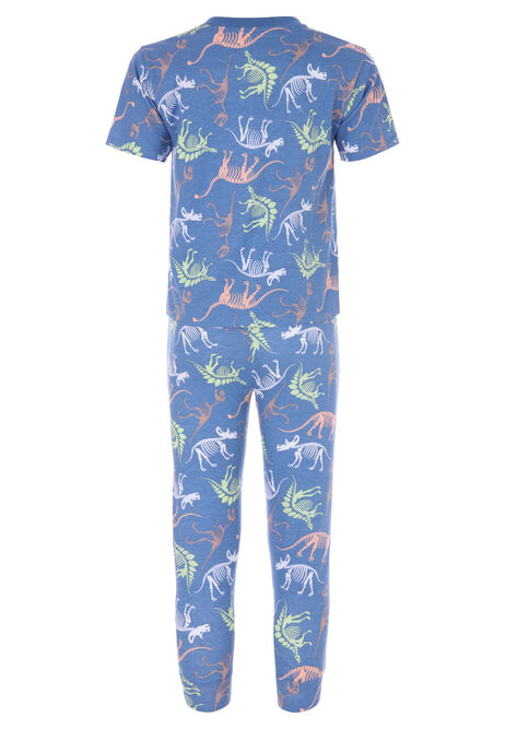 Younger Boys Blue Dino Pyjama Set