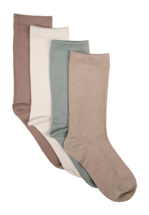 Womens 4pk Natural Super Soft Ankle Socks 