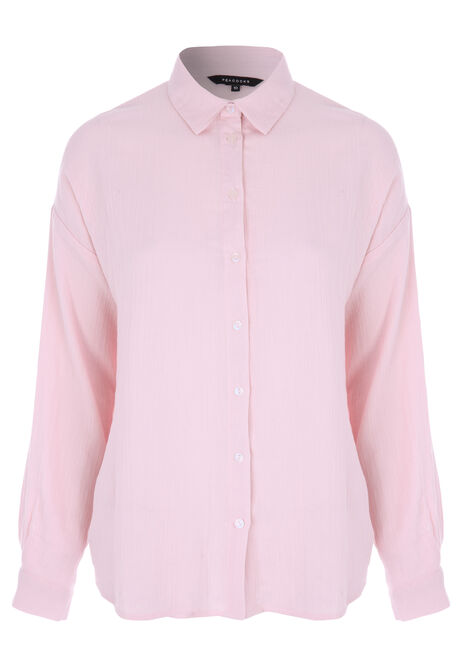 Womens Pale Pink Double Cotton Shirt 