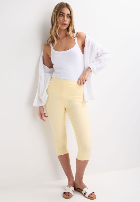 Womens Buttermilk Yellow Kate Cropped Jeggings