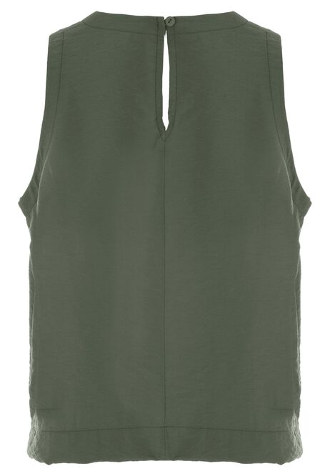 Womens Khaki Textured Vest Top