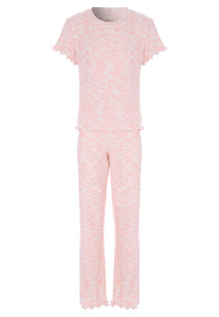 Older Girls Pink Space Dye Pyjama Set 