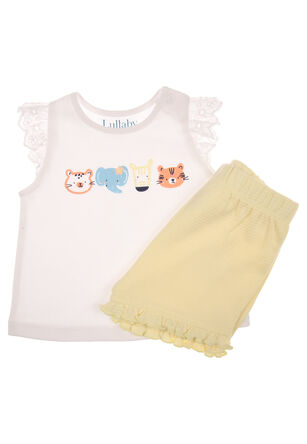 Baby Girls Yellow Shorts & T-shirt Set