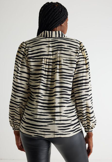 Womens White Zebra Print Shirt 
