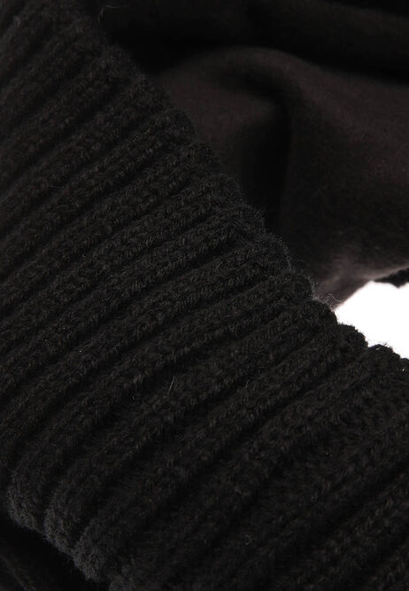 Mens Black Ribbed Thinsulate Snood 