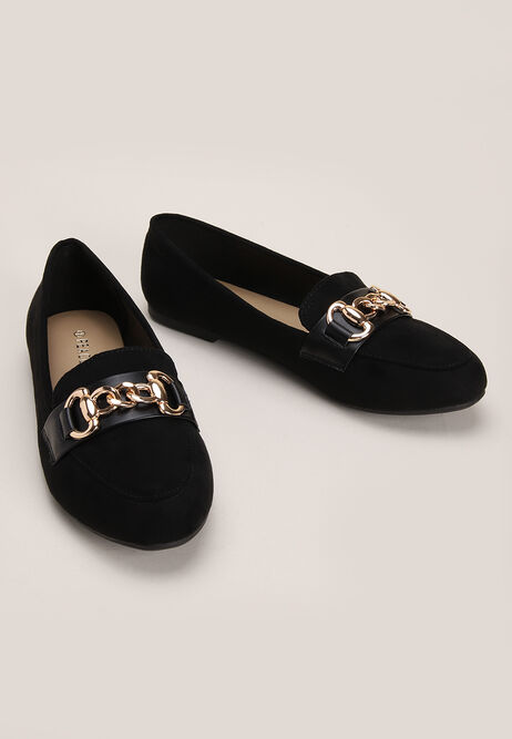 Womens Black Slip-On Loafers
