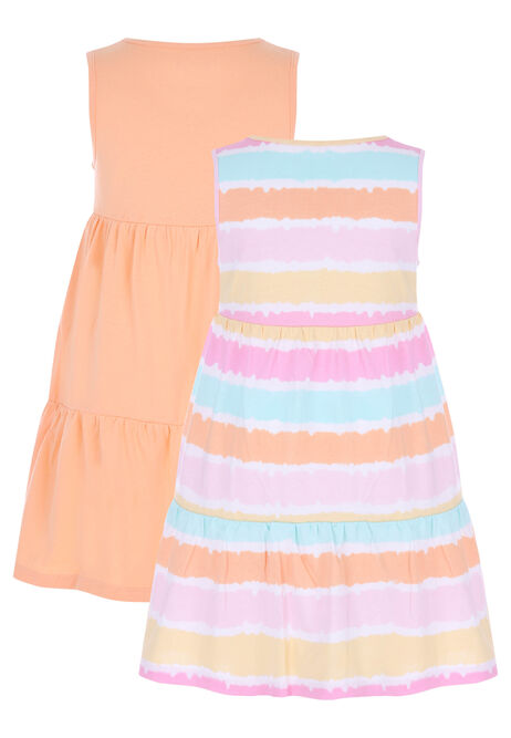 Younger Girls 2pk Assorted Stripe Dress Set
