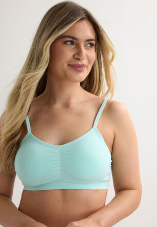 Womens Mint Thin Strap Seam Free Crop Top