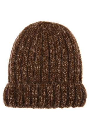 Mens Brown Textured Thinsulate Beanie