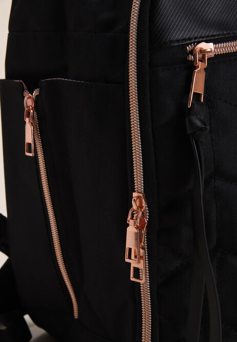 Womens Black & Gold Carry On Rucksack