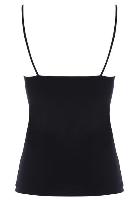 Womens Black Plain Stretch Cami Vest