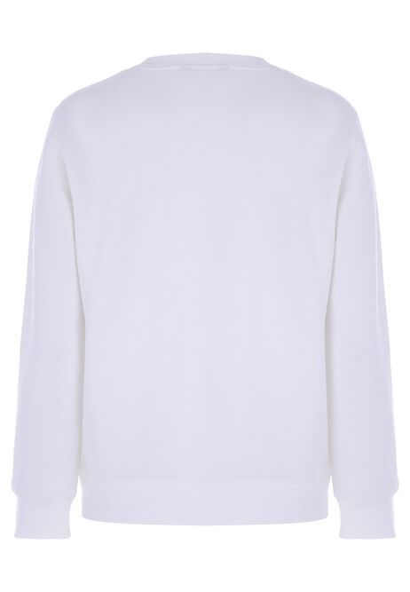 Womens Cream Floral Embroidery Sweatshirt