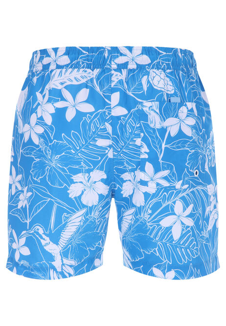 Mens Blue Tropical Swim Shorts