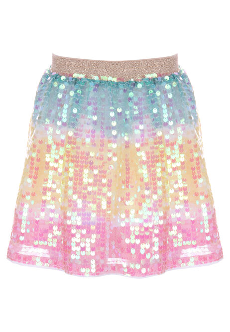 Younger Girls Assorted Rainbow Sequin Skirt