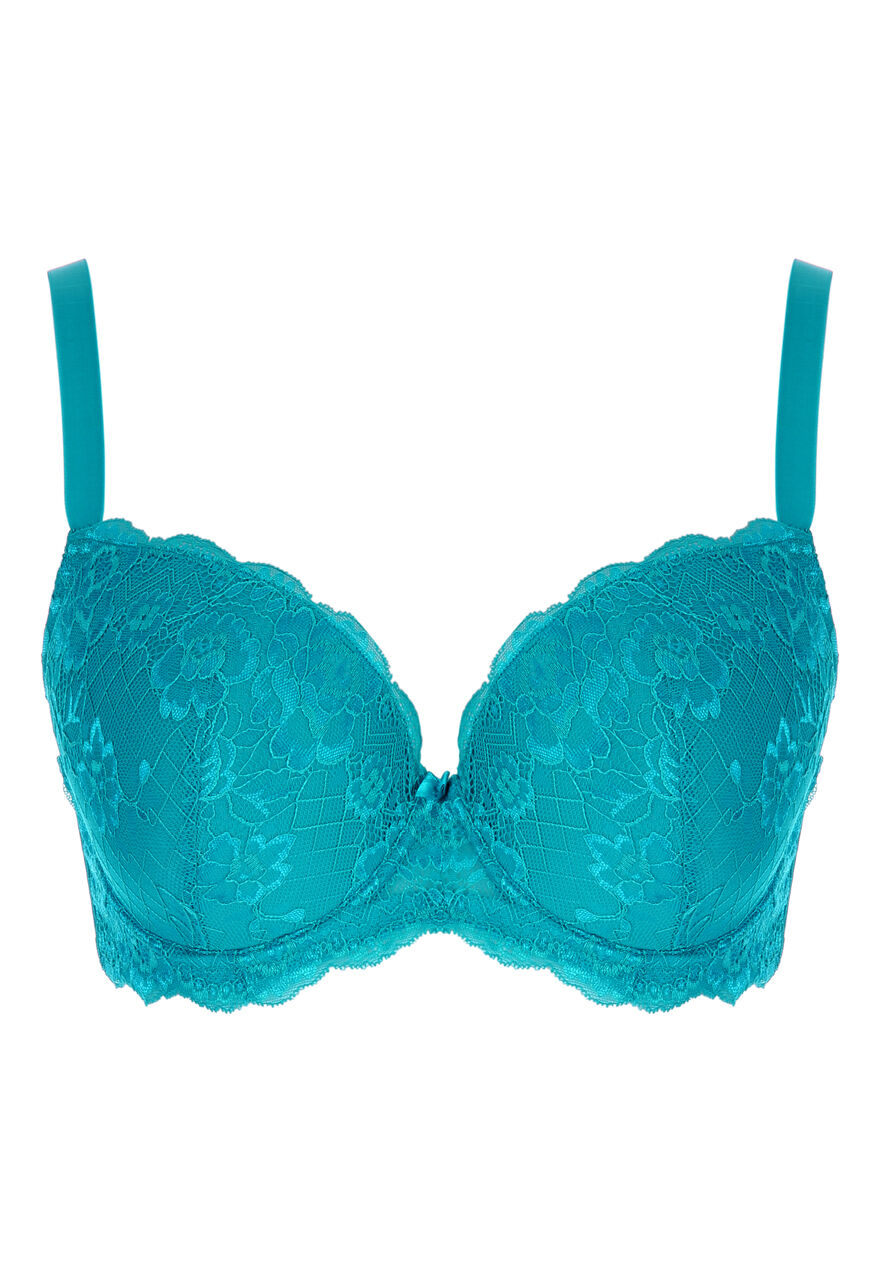 Womens Turquoise DD+ Lace Bra