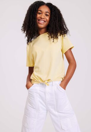 Older Girls Yellow Tie Front T-Shirt
