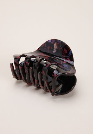 Womens Red Marble Effect Claw Clip