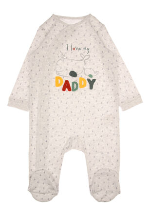 Baby Grey I Love My Daddy Sleepsuit
