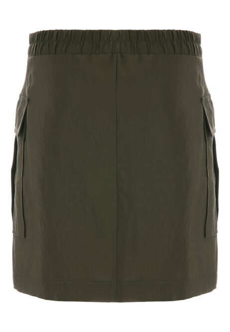 Older Girls Khaki Utility Mini Skirt