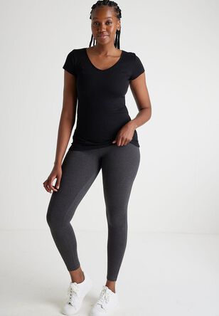 Womens Dark Grey Wide Waistband Leggings