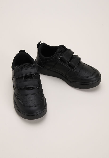 Younger Boys Black Velcro Smart Trainers
