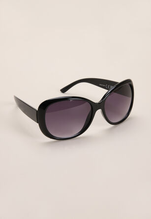 Womens Plain Black Square Sunglasses