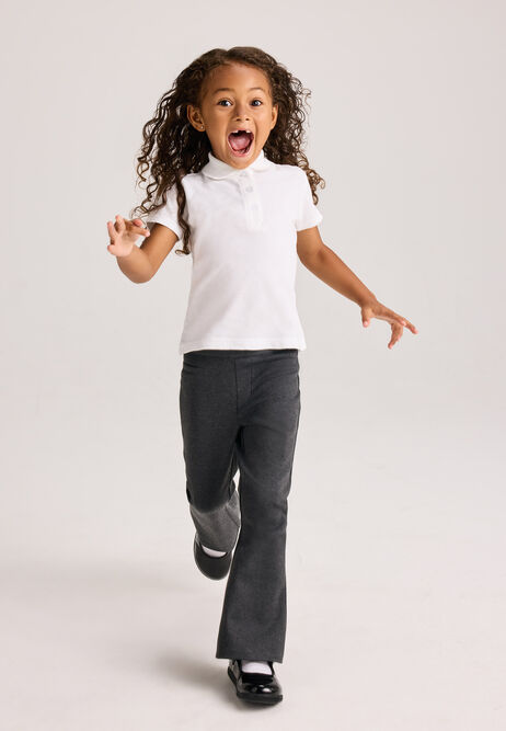 Girls Charcoal Grey Ponte School Bootcut Trousers