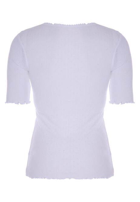 Womens Plain White Thermal Short Sleeve Top