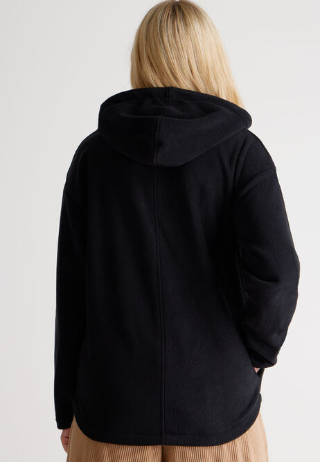  Womens Black Pullover Hooded Fleece
