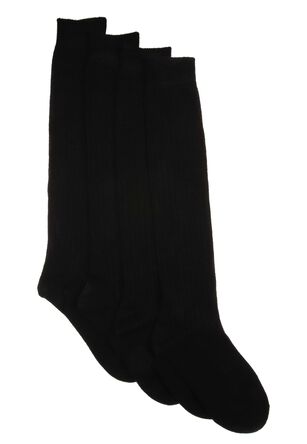 Womens 1pk Black Ribbed Thermal Knee Socks