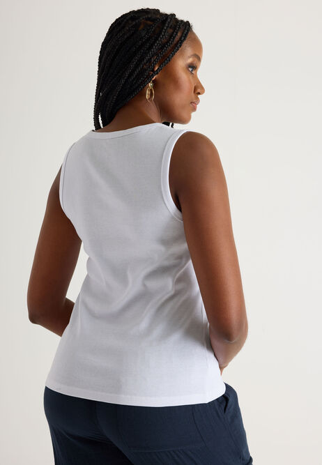 Womens White Basic Vest Top