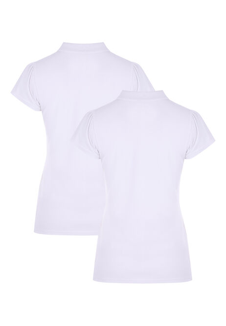 Older Girls 2pk White Polo T-shirts