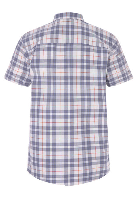 Mens Grey Oxford Check Shirt