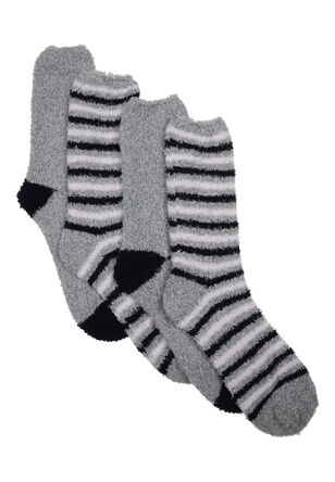 Mens 2pk Grey Marshmallow Socks