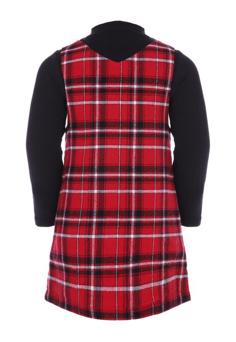 Younger Girls Red And Black Check Pinny & Top