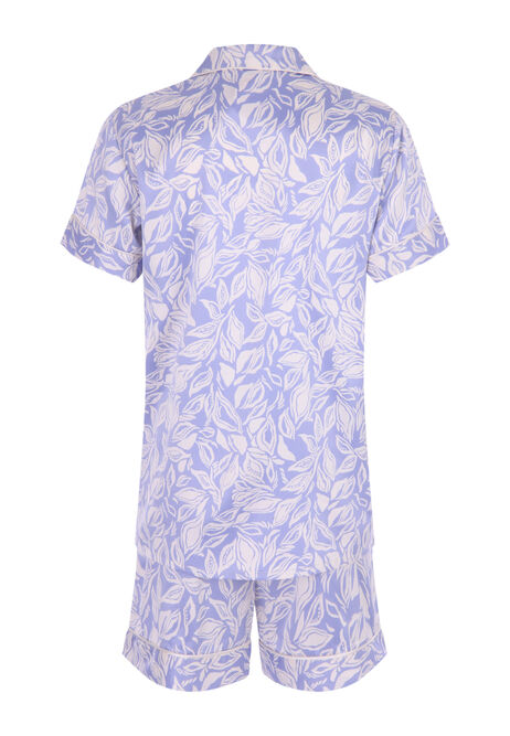 Older Girls Blue Leaf Print Pyjama Set