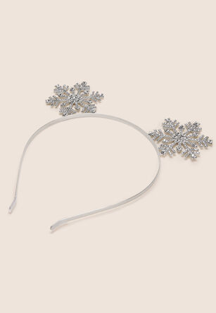 Womens Silver Christmas Snowflake Headband