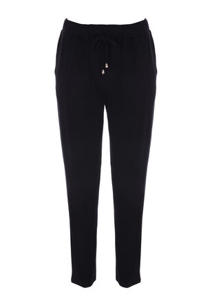 Womens Plain Black Relaxed Trousers