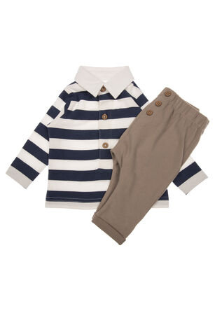 Baby Boy Blue Rugby Shirt & Joggers 